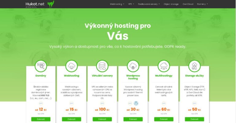 Hukot – Rychlý, levný a spolehlivý webhosting s nadprůměrnou technickou podporou [Recenze]