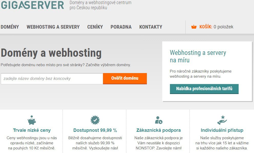 Gigaserver Webhosting Recenze: Webhosting s Vysokým Výkonem Za Rozumnou Cenu