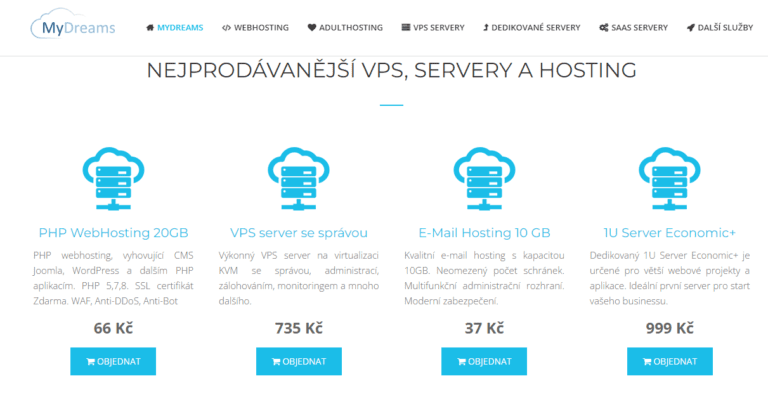 MyDreams.cz Webhosting Recenze: Kvalita, Bezpečnost A Rychlost