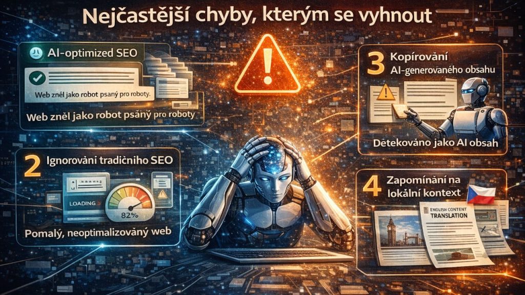 IO vs GEO vs LLMO: 15 Rad Jak optimalizovat obsah pro AI vyhledávače v roce 2026 5 chyby v geo