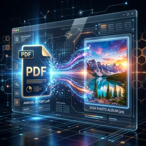 Ilustrace procesu převodu PDF do JPG online