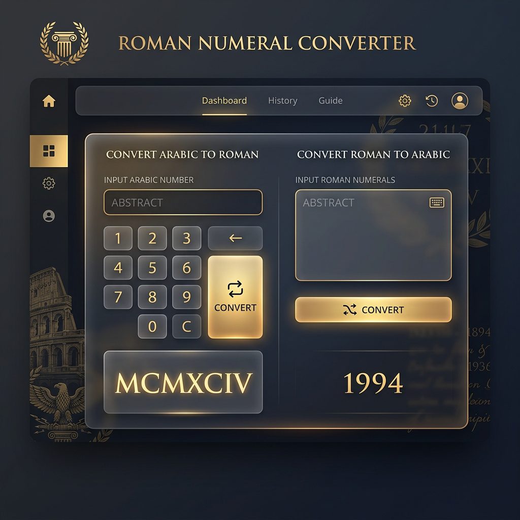 Převodník římských číslic 9 Ukázka rozhraní převodníku římských číslic