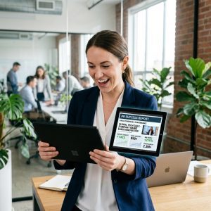 Jak Se Dostat Do Médií » Váš Průvodce Online Marketingem! 15 Ukázka úspěšného PR článku a statistik na tabletu