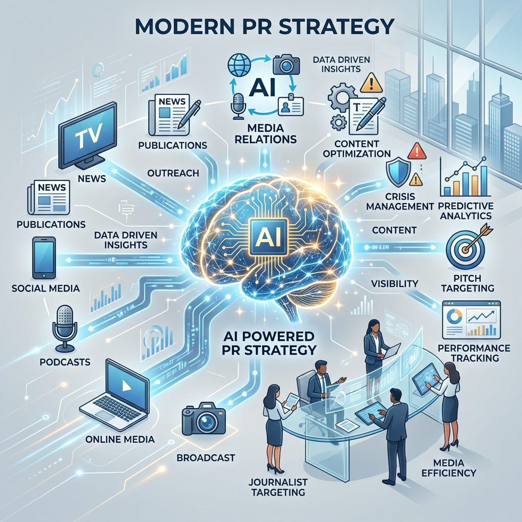 Ukázka moderní PR strategie s využitím umělé inteligence a media relations